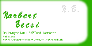 norbert becsi business card